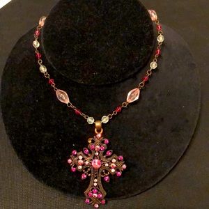 Vintage Necklace with pink stones